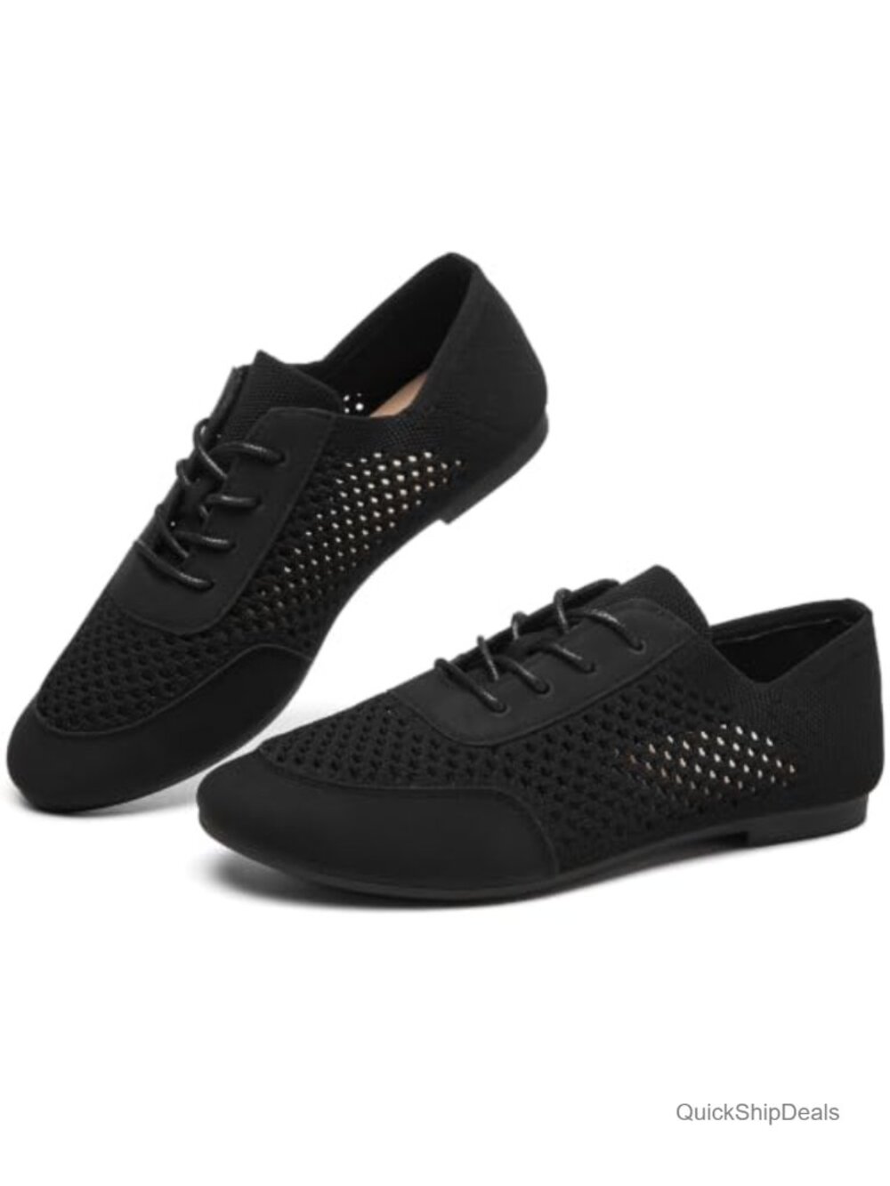 Women's Casual Lace Up Knit Flats Comfortable Breathable